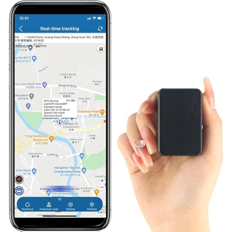 Winnes GPS Tracker Real Time Tracking Subscription Mini GPS Tracker with Magnet Contains Multiple Alarms GPS Transmitter with Dedicated Data Card 4G TK903
