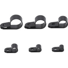 sourcing map 153pcs Single Coaxial Cable Clips Screw Clip Electrical Cable Holder Plastic Wire Clamps for Cable Management Black