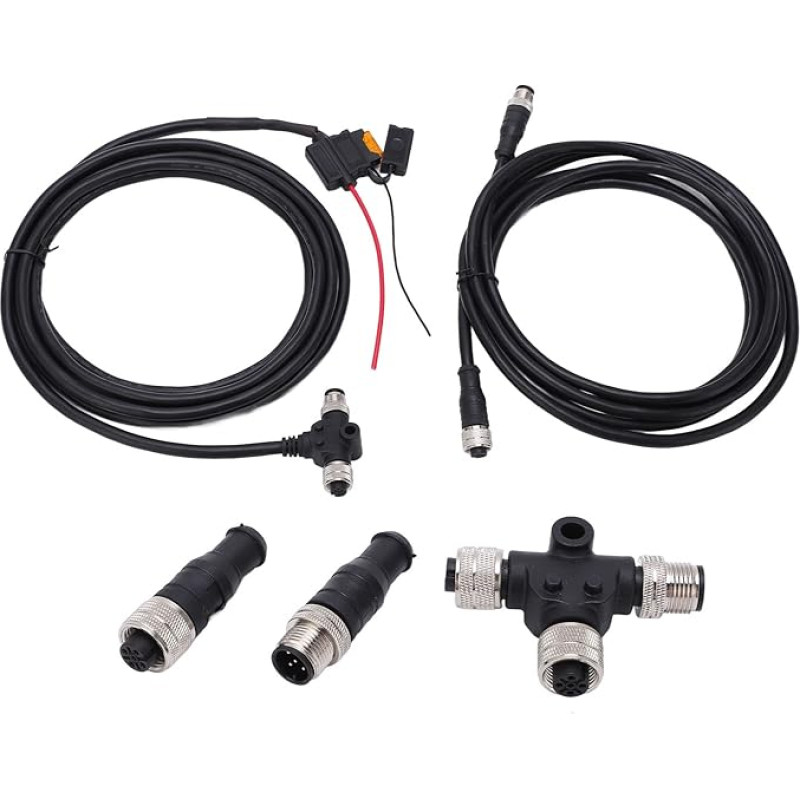 Fockety For NMEA 2000 Starter Kit, IP67 Waterproof for NMEA2000 Starter Cable Kit, Universal Backbone Cable Drop Cable T-Piece Terminator Kits for NMEA 2000 for