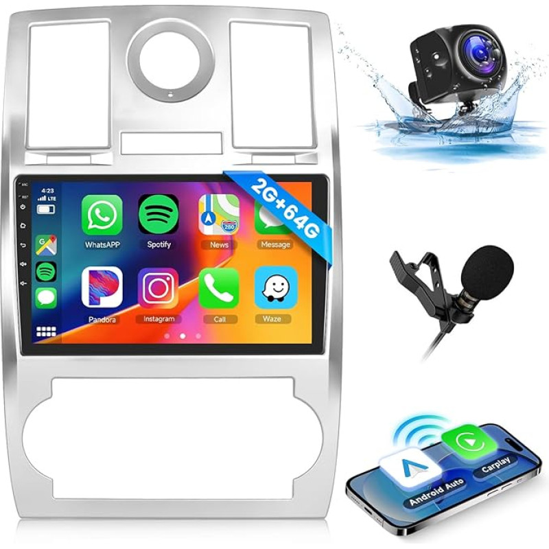 2 GB 64 GB automobilinis radijo imtuvas Chrysler 300 300C 2004-2011 m. Radijas su belaidžiu 