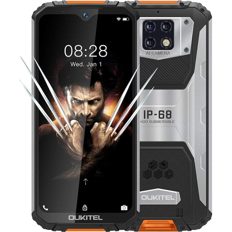 OUKITEL WP6 (2020), IP68 lauko sąlygomis veikiantis išmanusis telefonas be sutarties - 10 000 mAh baterija (18 W greitasis įkrovimas), 48 MP keturkampis fotoaparatas, 6,3 colių FHD+ ekranas, tvirtas mobilusis telefonas, dvi SIM kortelės, GPS, 