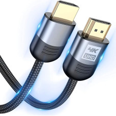 HDMI kabelis 7M, 4K HDMI kabelis @ 60Hz 18Gb/s didelės spartos 2.0 HDMI kabelis su nailono pynimu, paauksuotomis jungtimis ir Ethernet / garso grįžtamuoju kanalu, suderinamas su vaizdo įrašais 4K UHD 2160p