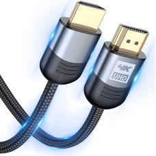 AviBrex HDMI kabelis 10 m, 4K HDMI kabelis @ 60Hz 18Gb/s didelės spartos 2.0 HDMI kabelis su nailono pynimu, paauksuotomis jungtimis ir Ethernet / garso grįžtamuoju kanalu, suderinamas su vaizdo įrašais 4K UHD 2160p