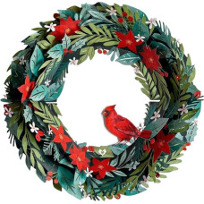 Lovepop Christmas Wreath, Christmas Decoration for the Christmas Season, 3D Paper Wreath, Unique Christmas Decoration for the Door, Happy Holidays