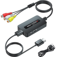 Moteriškas RCA ir HDMI kabelių keitiklis su RCA ir HDMI kabeliais, CVBS kompozitinis AV ir HDMI keitiklis, kompozitinis AV RCA ir HDMI keitiklis, skirtas N64/PS2/Wii