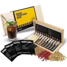 DIBYS Romo prieskonių rinkinys Mini | 12 romo rinkinio augalų | Su 4 receptų kortelėmis, prieskonių žodynu ir elegantiška medine dėžute | Romo dovanų rinkinys vyrams ir moterims | Romo priedai, skirti gaminti romą patiems