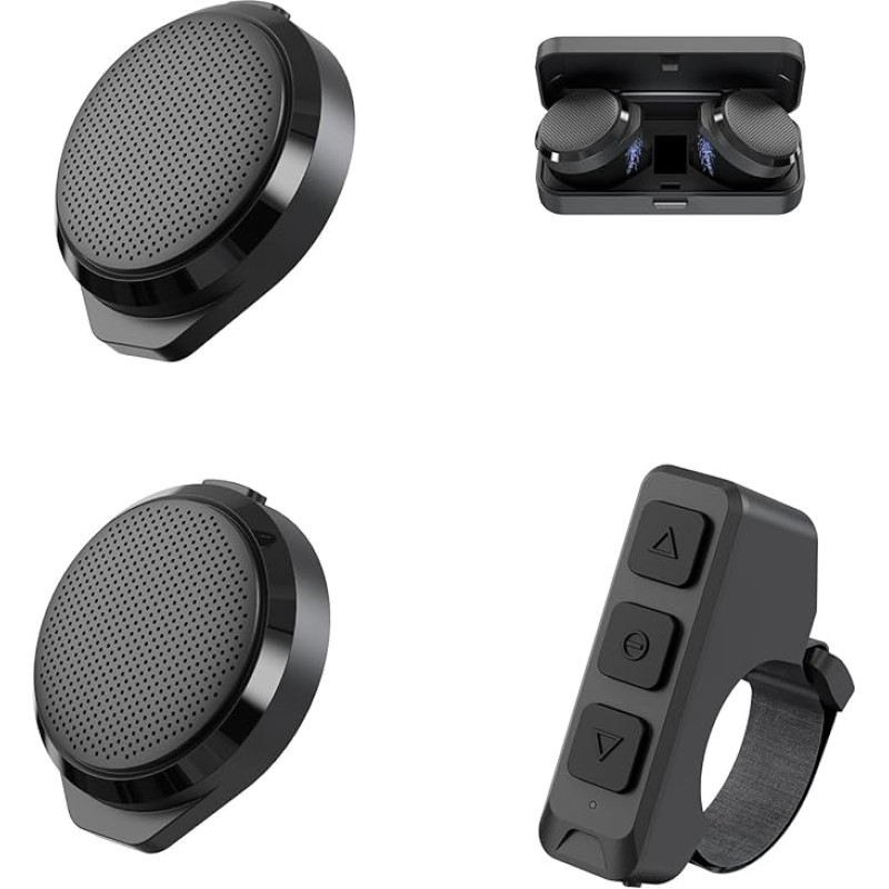 TABKSOLA Motorcycle Helmet Bluetooth Headphones Installed in Helmet with Wireless Remote Control, No Wind Noise, Long Battery Life, Ideal for Motorcycling, Skiing and Cycling