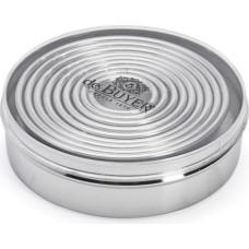 De Pirkėjas 3323.00 N 9 dizainų sausainių pjaustymo formų dėžutė Paprastos apvalios 3 dalių - nerūdijantis plienas - aukštis 3,5 cm, Ø 11 cm