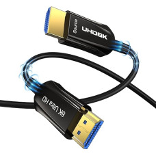 DGHUMEN 8K šviesolaidinis HDMI kabelis 10 m, 48 Gb/s didelės spartos HDMI 2.1 kabelis Palaiko 8K @ 60Hz 4K @ 120Hz HDR eARC HDCP2.3 Dolby 8K šviesolaidinis kabelis, suderinamas su PS5 HDTV Soundbar TV Box projektoriumi