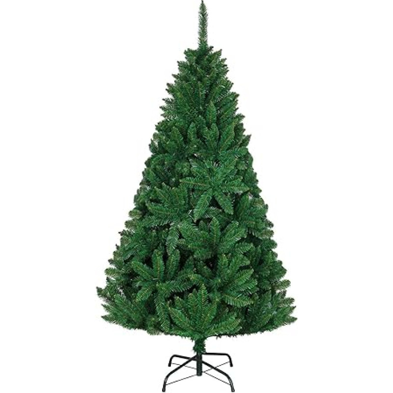 SHATCHI 5ft Deluxe Artificial Bushy Imperial Pine Christmas Tree Hinged Branches 404 Pencil Tips with Metal Stand Christmas Decoration