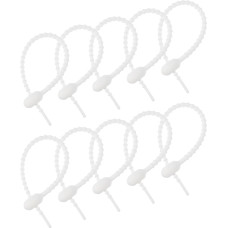 daugkartinio naudojimo kabelių raiščiai, 6 colių silikoniniai raiščiai, maišelių spaustukai, universalios silikoninės sąsagos, kabelių raiščiai, duonos raiščiai, buitiniai susukami raiščiai, daugkartinio naudojimo susukami raiščiai (balti, 20 vnt.)