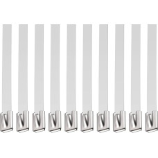 DTGN 23,62 x 0,47 colių (ilgis x plotis) kabelių raiščiai - 20 vnt. - tinka baldams, elektroninei įrangai - savaime užsifiksuojantys 304 nerūdijančio plieno kabelių užtrauktukai - sidabrinės spalvos