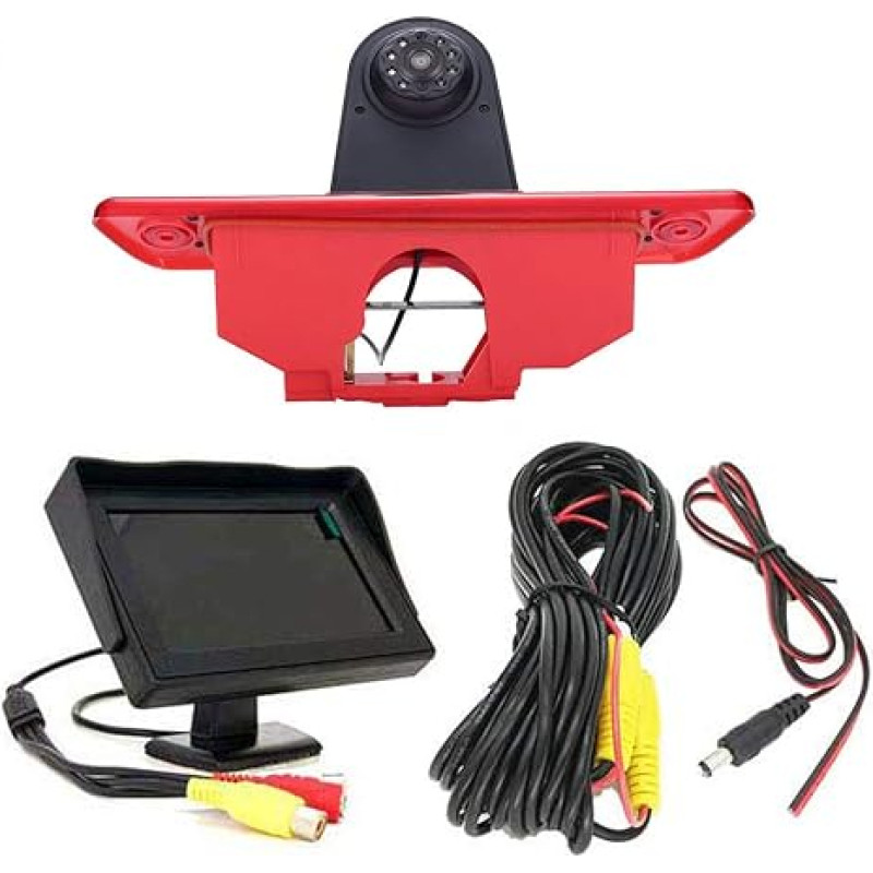 4,3 colio galinio vaizdo veidrodėlis + 3-iasis stabdžių žibintas Stabdžių žibintas Galinio vaizdo kamera Transporto langas Tinka Peugeot Expert 2007-2016/Fiat Scudo 2007-2016/Citroen Jumpy 2007-2016