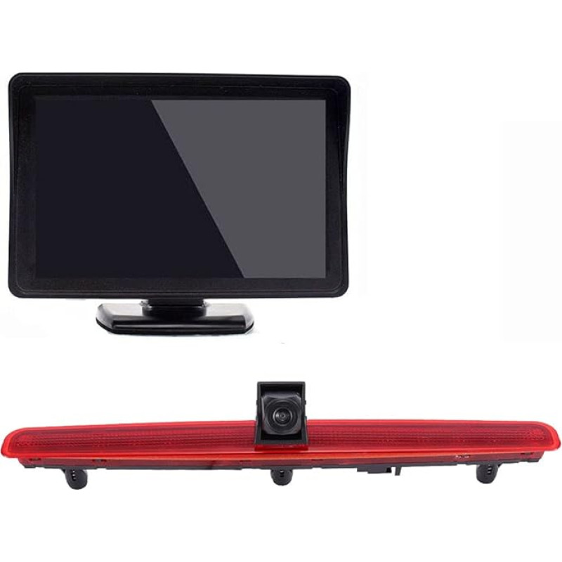 Automobilio trečiasis stogas Originalus stabdžių žibintų atbulinės eigos kameros pakeitimas VW T5 autobusui Transporter Multivan Caravelle Business su galinėmis durelėmis (ne sparnas) 2003-2015 (su 4,3 colių monitoriumi)