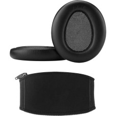 Geekria QuickFit Ohrpolster für Sony MDR-10RBT MDR-10RNC MDR-10R Kopfhörer-Ersatz-Ohrpolster + Kopfband-Abdeckung, Ohrpolster, Ohrmuscheln, Ohrpolster, Reparaturteile, Kopfbandschutz, Schwarz