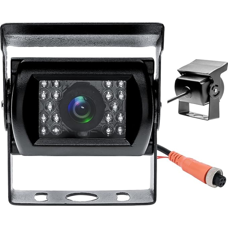 CAMECHO atbulinės eigos kamera, AHD atbulinės eigos kamera be kreipiamosios linijos Vandeniui atspari IR naktinio matymo plataus kampo atbulinės eigos kamera su 4 kontaktų aviacijos jungtimi, skirta autobusams, kemperiams, sunkvežimiams, priekaboms ir fur