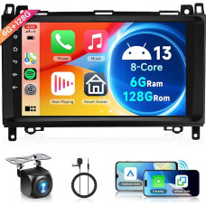 6G+128G Wireless Carplay Android 13 automobilinis radijas, skirtas Mercedes Benz A/B klasės W169 W245 B200 W639 Vito Viano W906 Sprinter