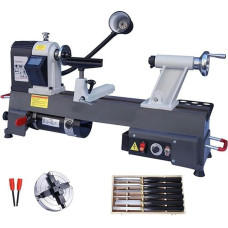 AFLEPCBRQ DUMSA Mini for Carpentry for 1200 W, 480 x 150 mm, with Joint 4 Inch Jaw Joint and 6 HSS Rotary Tools, 2 Velocides Continuous Speed Lathe