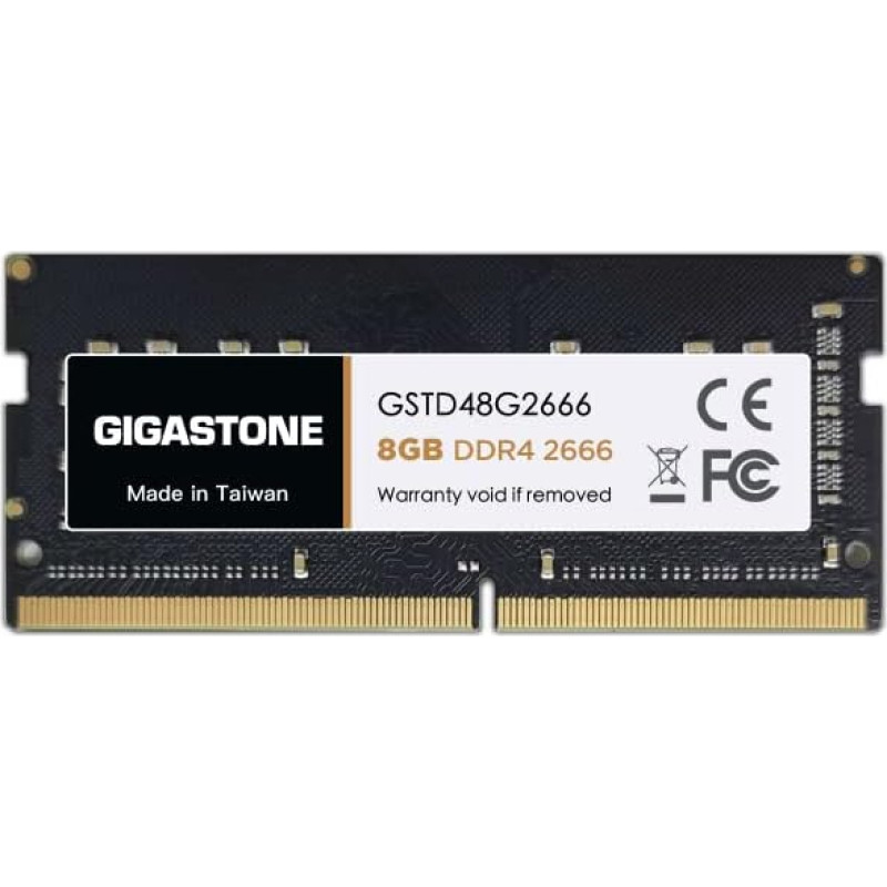 DDR4 OPERATYVIOJI ATMINTIS: GIGASTONE 8GB DDR4 2666MHz (2400MHz arba 2133MHz) PC4-21300(PC4-19200/17000) CL19 1.2V SODIMM 260Pin Non-ECC Unbuffered Notebook Laptop High Performance Memory Upgrade