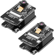 APKLVSR 2 vnt. ESP32 CAM kūrimo plokštės, ESP32 CAM MB WiFi/Bluetooth kūrimo plokštė DC 5V dviejų branduolių kūrimo plokštė su OV2640 kameros TF kortelės moduliu, Micro USB prievadas, suderinama su