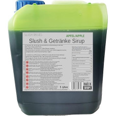 Basic Slush Ice Cream and Drinks Syrup Apple in 5 Litre Canister AZO Free Resealable without Caffeine for Approx. 42 Litres Drinks Cocktails Slush Machine