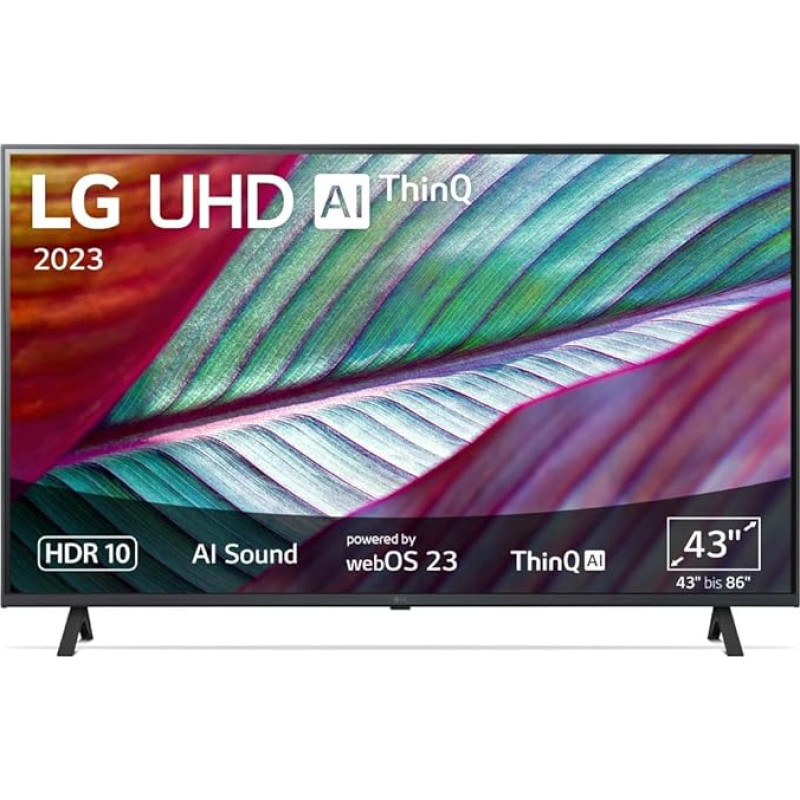 LG 43UR75006LK 109 cm (43 Inch) UHD TV (Active HDR, 60 Hz, Smart TV) [Model Year 2023]