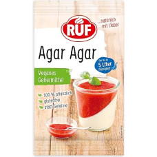 RUF Agar Agar Agar milteliai, veganiška želatinuojanti medžiaga, augalinė želatina torto kremui, desertui, putėsiams ir uogienei, šaltam arba karštam apdorojimui, 1 x 30 g