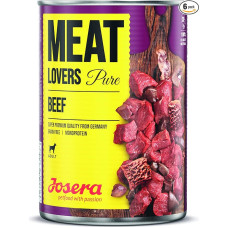 JOSERA Meat Lovers Pure Beef (6 x 800 g) | Suaugusiems šunims | Aukščiausios kokybės drėgnas ėdalas suaugusiems šunims | Ypač daug jautienos (68 %) | Monoproteinai | Be grūdų | Drėgnas ėdalas šunims | Pakuotė po 6 vnt.