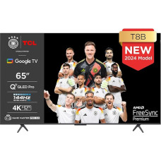 TCL 65T8B 65 Inch QLED Pro 144Hz Onkyo Gaming TV, 4K UHD, HDR Pro, Google TV (Dolby Vision IQ & Atmos, Motion Clarity, Hands-Free Voice Control, Compatible with Google Assistant & Alexa)