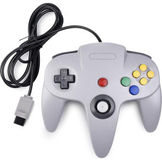 miadore Retro laidiniai N64 konsolės valdikliai, klasikinis valdiklis, skirtas N64 žaidimų sistemai Classic 64, pilkos spalvos