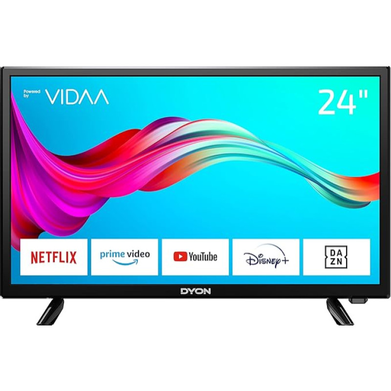 DYON Smart 24 VX 60 cm (24 Inch) TV (HD Smart TV, HD Triple Tuner (DVB-C/-S2/-T2), App Store, Prime Video, Netflix, YouTube, DAZN, Disney+) [Mod. 2022]