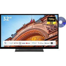 Toshiba 32WD3C63DAW 32 Inch TV/Smart TV (HD Ready, HDR, Triple Tuner, DVD Player, Bluetooth) - Includes 6 Months HD+ [2023]