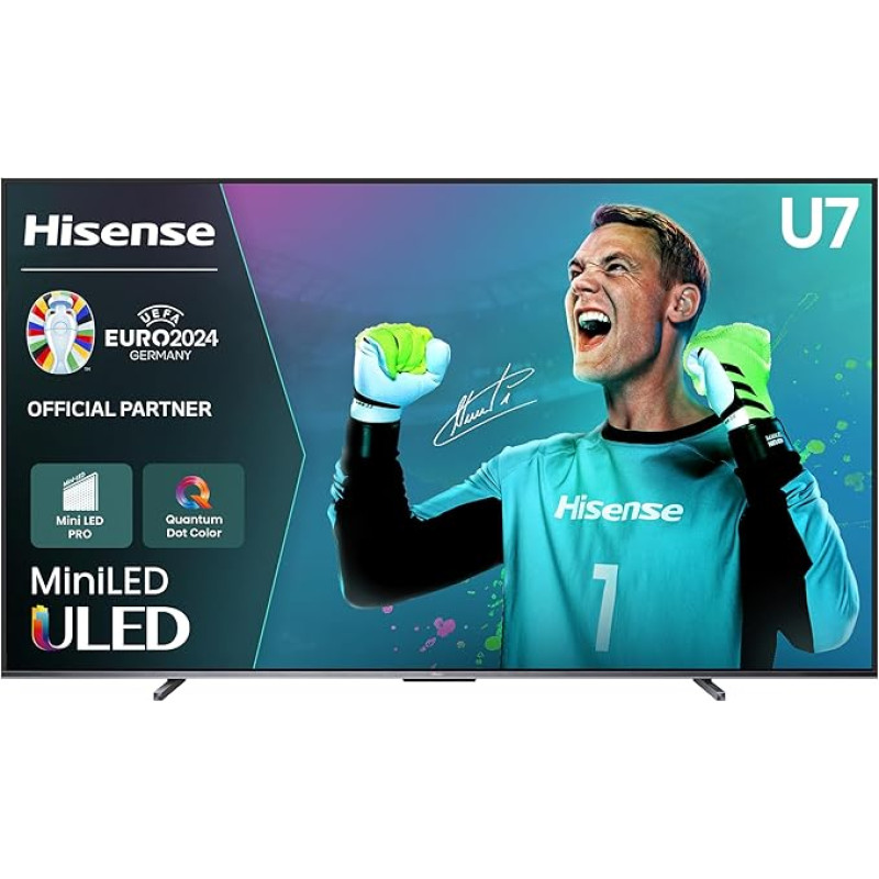 Hisense 100U7KQ (100 Inch) TV 4K Mini LED ULED HDR Smart TV, Quantum Dot, 120Hz, HDMI 2.1, Game Mode Pro, Dolby Vision IQ & Atmos, Bluetooth, Alexa Built-in, Anthracite