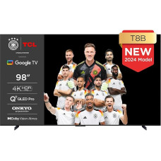 TCL 98T8B 98-Inch QLED Pro 144Hz Onkyo Gaming TV, 4K UHD, HDR Pro, Google TV (Dolby Vision IQ & Atmos, Motion Clarity, Hands-Free Voice Control, Compatible with Google Assistant & Alexa)