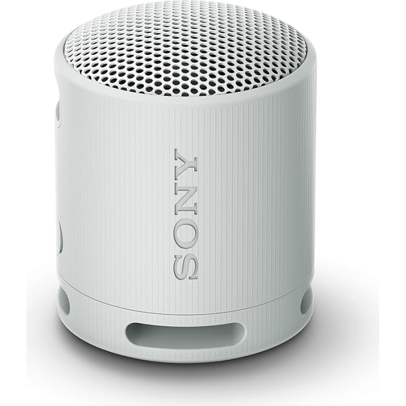 Sony SRS-XB100 Wireless Bluetooth Speaker, Portable, Lightweight, Compact, Outdoor, Travel Speaker, Durable, IP67 Waterproof and Dustproof, 16 Hour Battery, Carry Strap, Hands-Free Calling, Grey