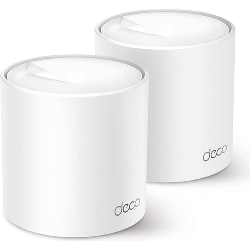 TP-Link Deco X60 Mesh WLAN Set (2 Pack), Wi-Fi 6 AX5400 Dual Band Router & Repeater, 2x Gigabit Ports for Each Unit, Recommended for Homes with 3-5 Bedrooms, Comprehensive Parental Protection, WPA3