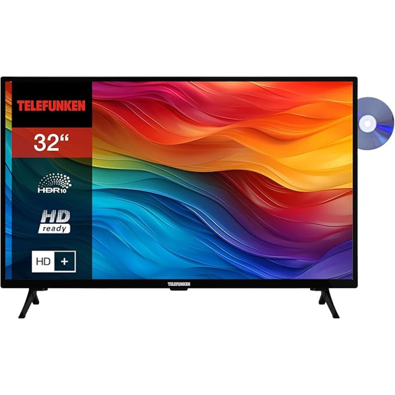 Telefunken XH32SO550SD Smart TV 32 Inch TV (HD-Ready, HDR, Triple Tuner, DVD Player) incl. 6 Months HD+