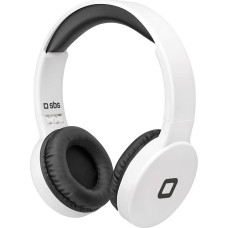 SBS Wireless DJ Touch Headphones, Foldable Ergonomic Padded Touch Control, Up to 18 Hours of Music Consecutive Music, USB Micro USB Charging Cable Included, White