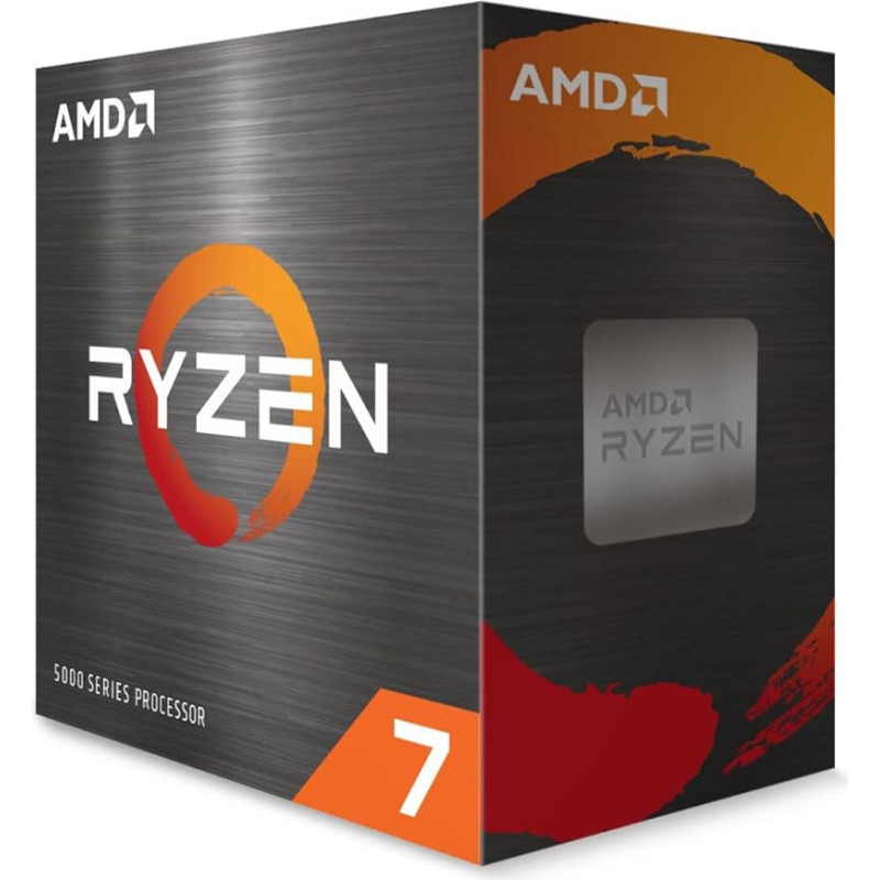 AMD Ryzen 7 5700X procesorius (bazinis taktinis dažnis: 3,4 GHz, maksimalus taktinis dažnis: iki 4,6 GHz, 8 branduoliai, L3 spartinančioji atmintinė 32 MB, Socket AM4, be aušintuvo) 100-100000926WOF, juoda