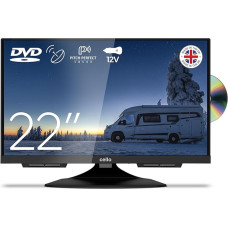 Cello C2224F Trav 22 Inch Full HD DVD Camping Travel TV with Frameless Integrated DVD Player Triple Tuner (DVB-C/-S2/-T2) Pitch Perfect Sound Motorhome Caravan Truck Boat [2024]