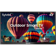 SYLVOX Pool Pro 43 Inch Outdoor TV with 4K UHD, 2000nit Brightness, IP55 Waterproof, Voice Assistabt, Outdoor Smart Android Heel, Screen Mirroring Sun Readable