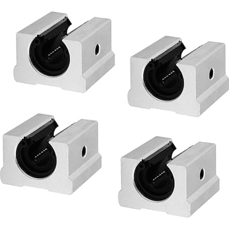 GooEquip SBR20UU 20 mm Aluminium Linear Bearing Slider Open Linear Ball Bearing Slide Block for Linear Rail SBR20 CNC Router Parts Pack of 4