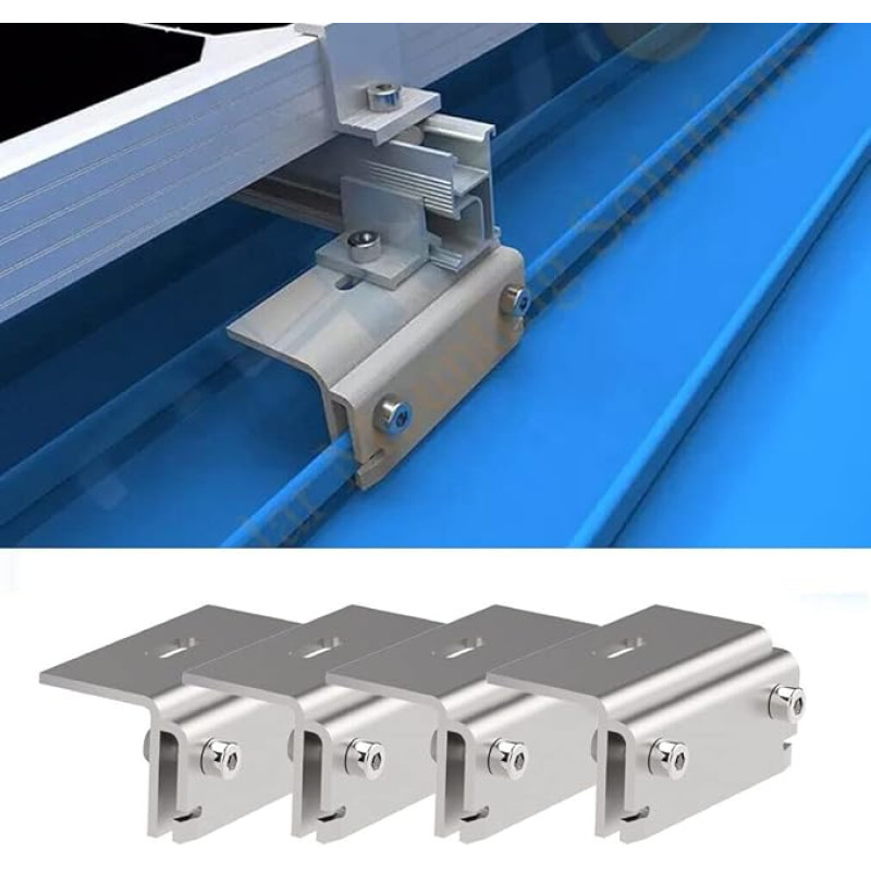 4 x stogo sulankstomieji spaustukai, sulankstomas stogas, sulankstomas stogas, sulankstomas spaustukas, saulės baterijų montavimas, nerūdijantis plienas