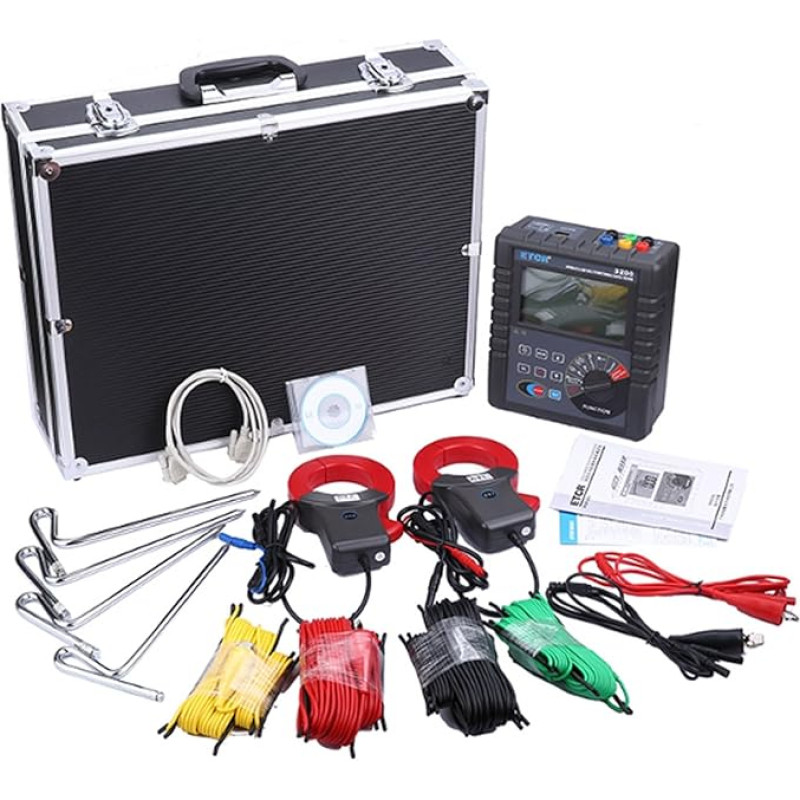 Stromzangenmessgerät, Doppelklemme Erdungswiderstand Tester Der Erdungswiderstandsmessung Bodenwiderstandsmessgerät Leckstromtester ETCR3200,Professioneller Mikrostromtester