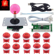 SJ@JX Arcade Game LED DIY Kit Mechaninis klaviatūros jungiklis LED mygtukas PC MAME Retropie Arcade Joystick valdiklis Nulinis vėlavimas USB Encoder