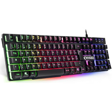 EMPIRE GAMING - Žaidimų planšetė K300 QWERTY Italiana - 105 pusiau jutiklinės klaviatūros klavišai - LED RGB apšvietimas - 19 