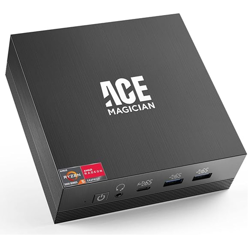 ACEMAGICIAN AM07 mini kompiuteris, AMD Ryzen 5 5500U (6C/12T, iki 4,0 GHz) 16 GB DDR4 512 GB SSD mini kompiuteris su grafika 7 branduolių 1800 MHz | 4K UHD | WiFi 5 | BT4.2 | Dual Ethernet