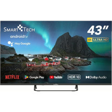 SMART TECH Smart TV, 43 Inch 4K UHD, Android TV, Wi-Fi, DVB-T2/C/S2, HbbTV, Netflix, YouTube, Dolby Audio, 2023 [43UA20V3]