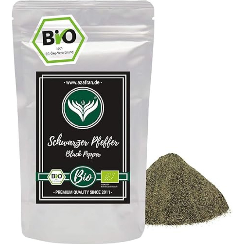 Azafran Organic Pepper (Ground Peppercorns) Pepper Powder Black 250 g