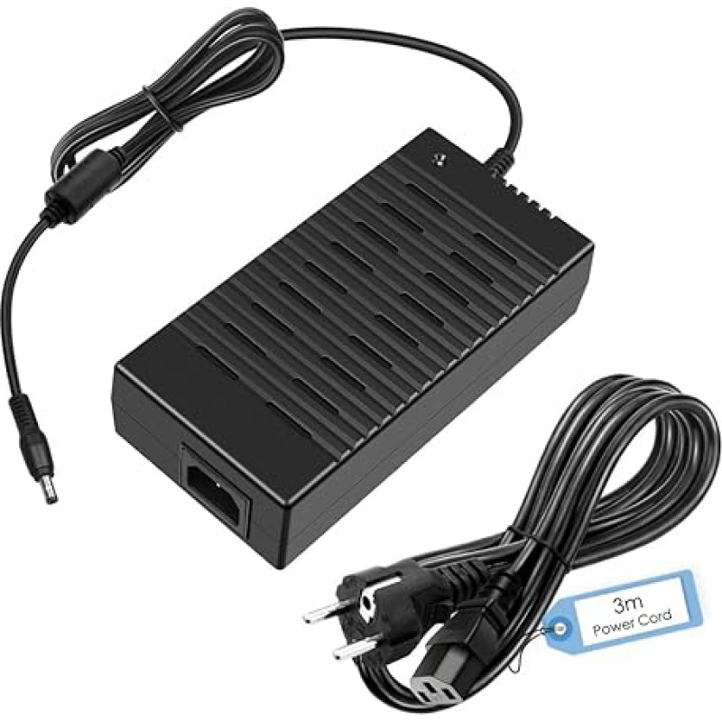 SHNITPWR Power Supply 12V 15A 180W AC/DC Adapter 100-240V 50-60Hz 12 Volt 12A 10A Power Adapter Plug Power Supply 12V with 3M Power Cable for LED Strip Light 3D Printer DVD TV Camera System